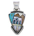 Silver Native American Village Design Multicolor Pendant MX21968
